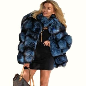 Blue Fox Fur Coat Confidence dressing