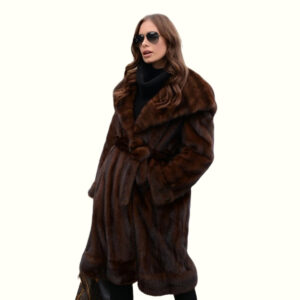 Brown Mink Coat Model fashion showing