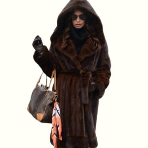 Brown Mink Coat viewed from front.