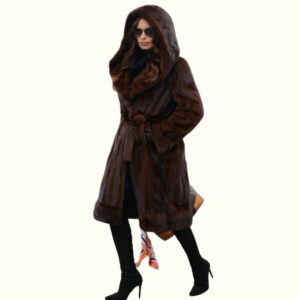 Brown Mink Coat left viewed from side