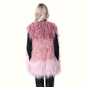Fluffy Vest Women's viewed from Back