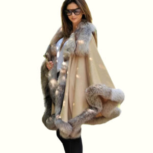 Fur Collar Shawl left viewed from side
