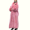 Long Pink Fur Coat viewed from front