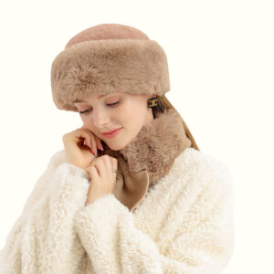 Mink Fur Hat bow and smile