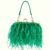Ostrich Feather Handbag Green
