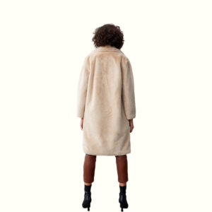 Pearl Mink Fur Long Coat Back