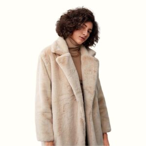 Pearl Mink Fur Long Coat Upper Body