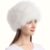 Russian Style Fur Hat White Viewed From Side