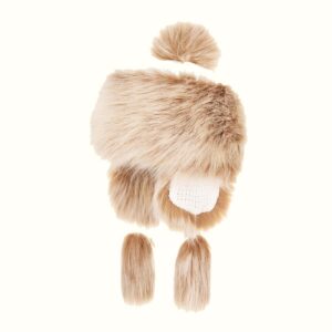 Trapper Fur Hat Brown With White