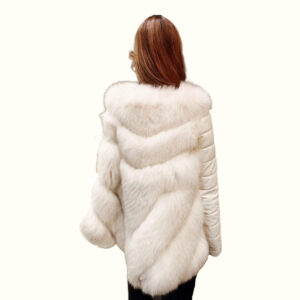 White Fluffy Body Warmer White Viewed From Back
