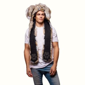 Rabbit Fur Scarf With Hood Fashion modeling