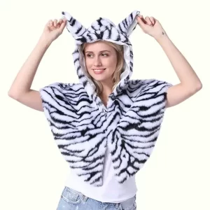 Wolf Fur Shawl zebra print