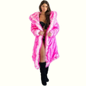 Led Fur Coat Half Unfolding Viewed From Front