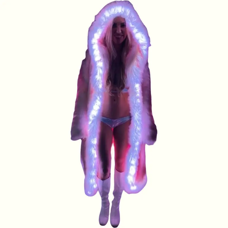 Led Fur Coat Monochrome With LED Viewed From Front