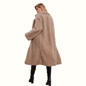 Teddy Fur Coat Turning Around Viewed From Back
