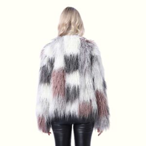 Fluffy Fur Coat viewed from back
