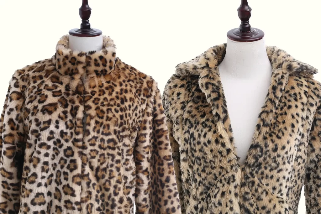 Leopard Fur Coat Two Necklines