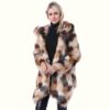 Multi Color Fox Fur Coat Show clothes front view