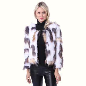 Multicolor Fox Fur Jacket viewed from front