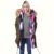 Womens Fur Parka Coat Brown with colored imitation faux fox fur liner