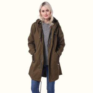 Womens Fur Parka Coat brown jacket