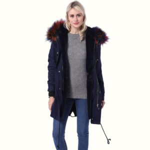 Womens Fur Parka Coat viewed from front